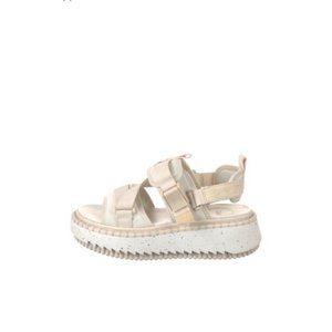 Chloe Cream and Tan Sandals